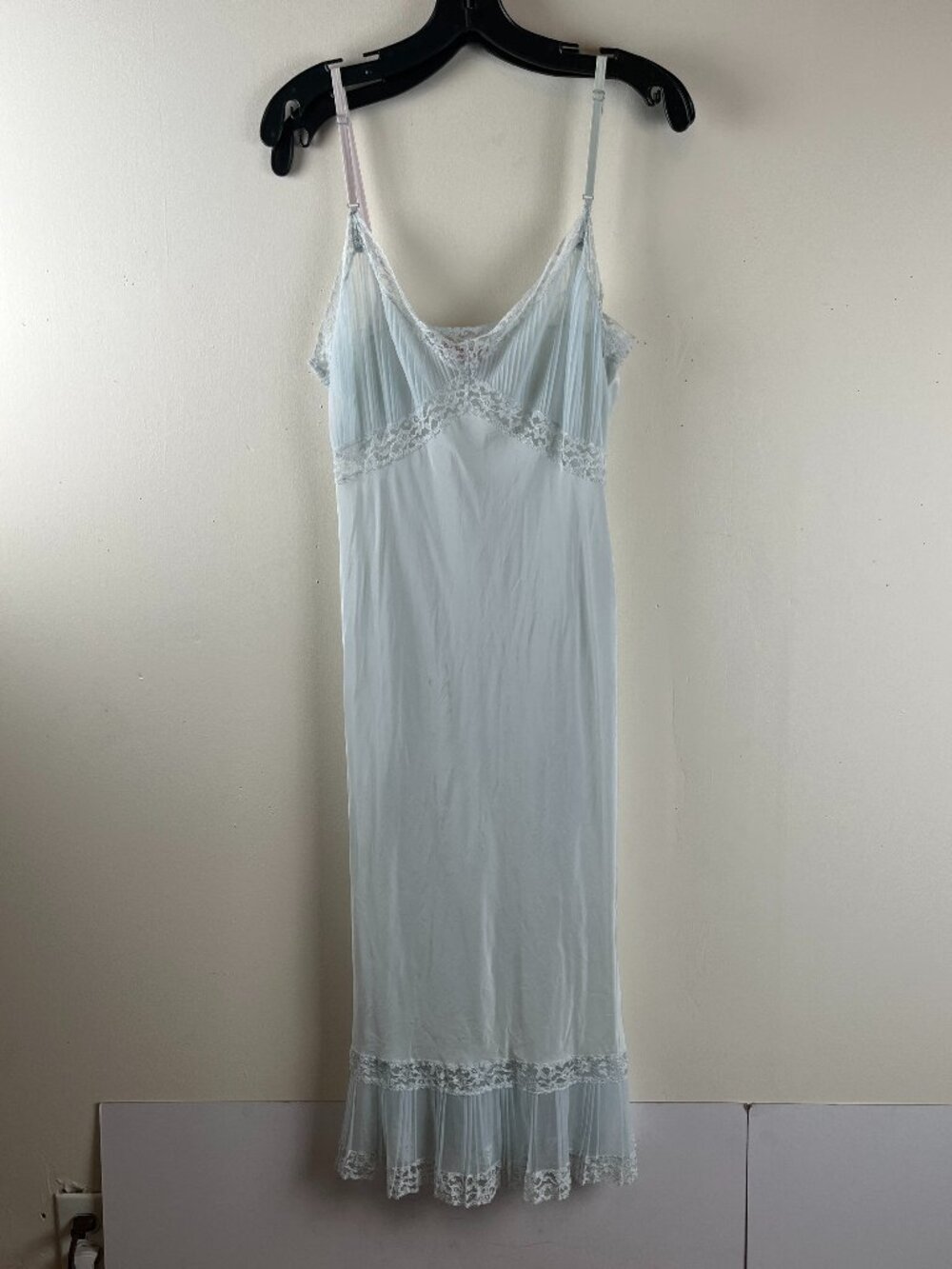 Vintage Aristocraft By Superior Blue Full Slip Dress Or Nightgown Size 38